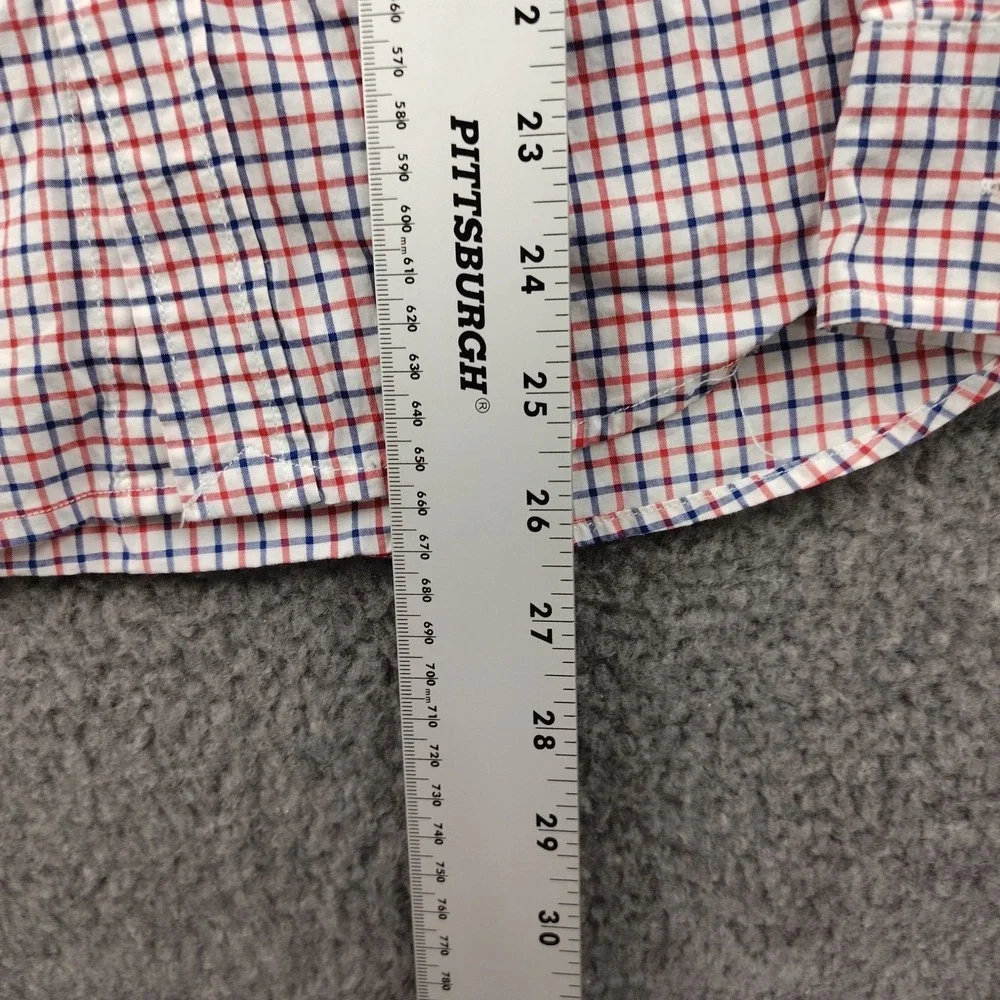 Ralph Lauren Button Up Shirt Red Blue Plaid Size Youth 14-16 Natural Stretch